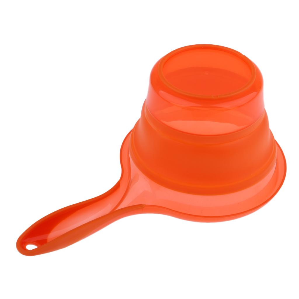 Folding Water Ladle Collapsible Spoon Kitchen  Cup Shampoo Bath Shower Orange