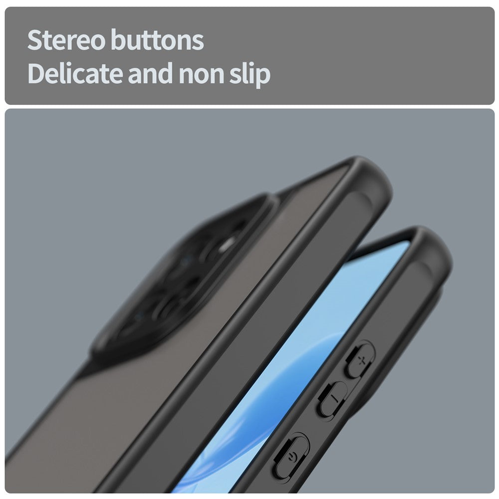 For Motorola Moto G100 Pro 5G / G86 5G Case Drop Proof Airbags Frosted Translucent PC + TPU Phone Back Cover - Black