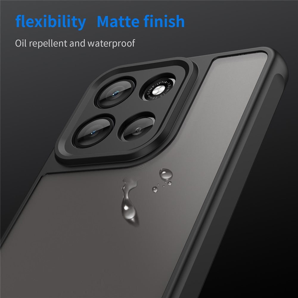For Motorola Moto G100 Pro 5G / G86 5G Case Drop Proof Airbags Frosted Translucent PC + TPU Phone Back Cover - Black