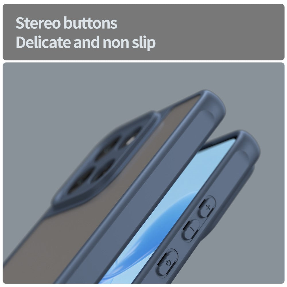For Motorola Moto G100 Pro 5G / G86 5G Case Drop Proof Airbags Frosted Translucent PC + TPU Phone Back Cover - Blue