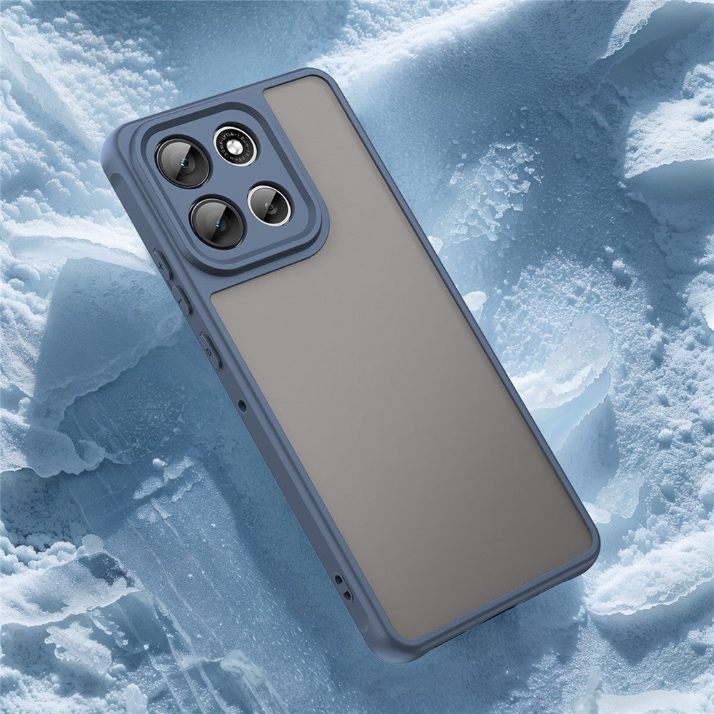 For Motorola Moto G100 Pro 5G / G86 5G Case Drop Proof Airbags Frosted Translucent PC + TPU Phone Back Cover - Blue
