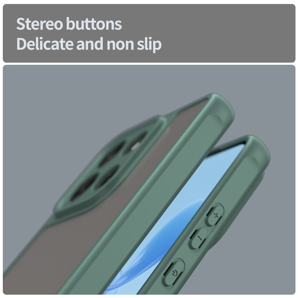 For Motorola Moto G100 Pro 5G / G86 5G Case Drop Proof Airbags Frosted Translucent PC + TPU Phone Back Cover - Green