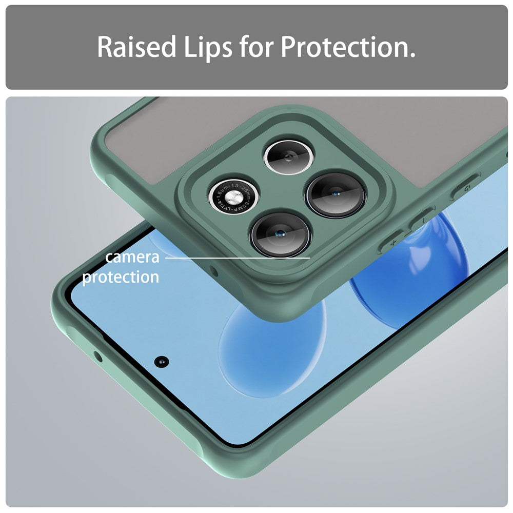 For Motorola Moto G100 Pro 5G / G86 5G Case Drop Proof Airbags Frosted Translucent PC + TPU Phone Back Cover - Green