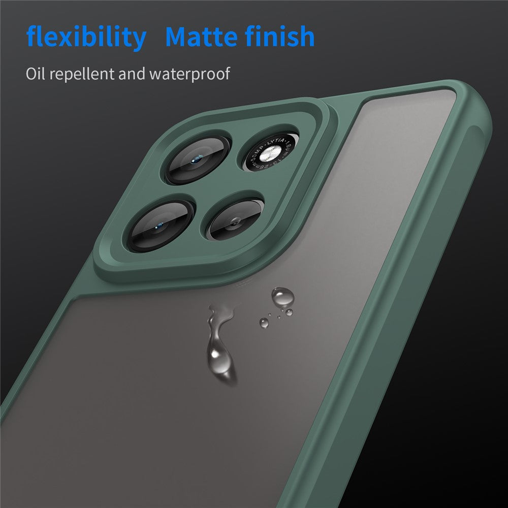 For Motorola Moto G100 Pro 5G / G86 5G Case Drop Proof Airbags Frosted Translucent PC + TPU Phone Back Cover - Green