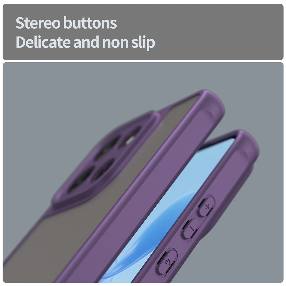 For Motorola Moto G100 Pro 5G / G86 5G Case Drop Proof Airbags Frosted Translucent PC + TPU Phone Back Cover - Purple