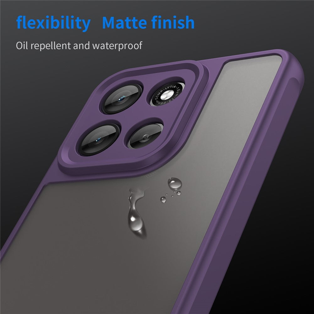 For Motorola Moto G100 Pro 5G / G86 5G Case Drop Proof Airbags Frosted Translucent PC + TPU Phone Back Cover - Purple