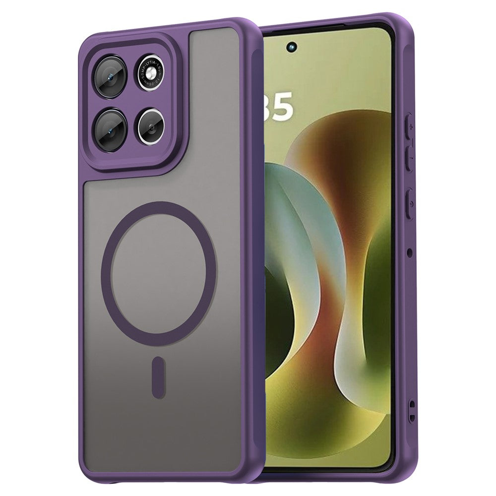 For Motorola Moto G100 Pro 5G Magnetic Case Anti Drop PC + TPU Phone Cover - Purple