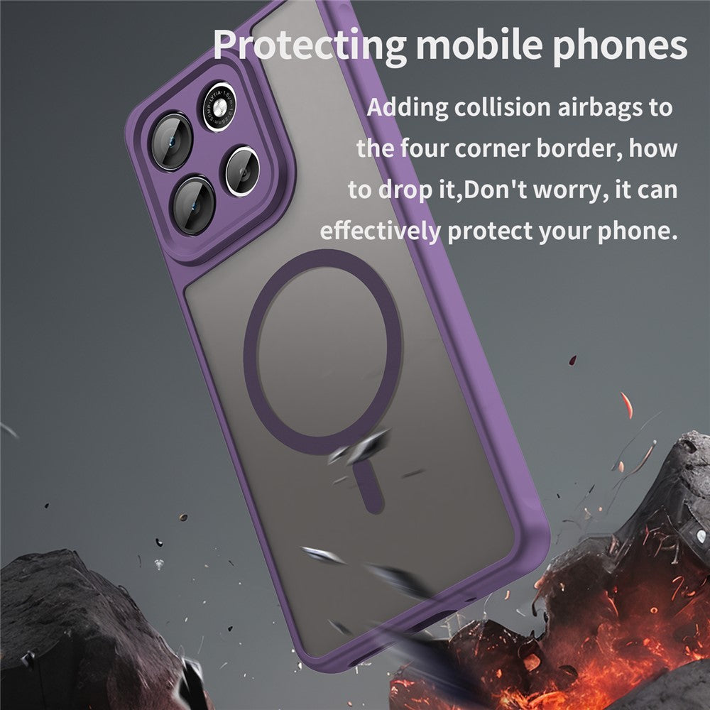 For Motorola Moto G100 Pro 5G Magnetic Case Anti Drop PC + TPU Phone Cover - Purple