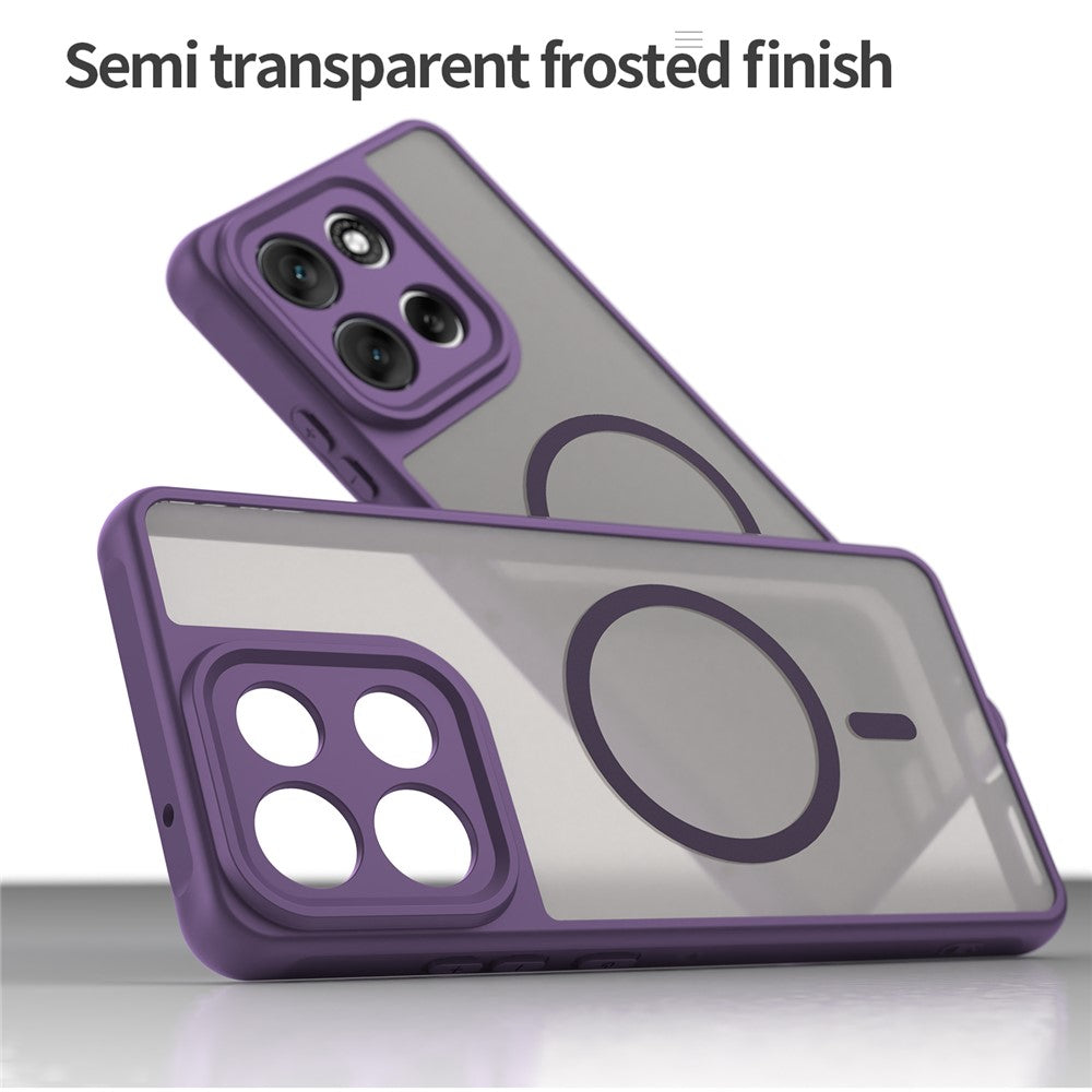 For Motorola Moto G100 Pro 5G Magnetic Case Anti Drop PC + TPU Phone Cover - Purple