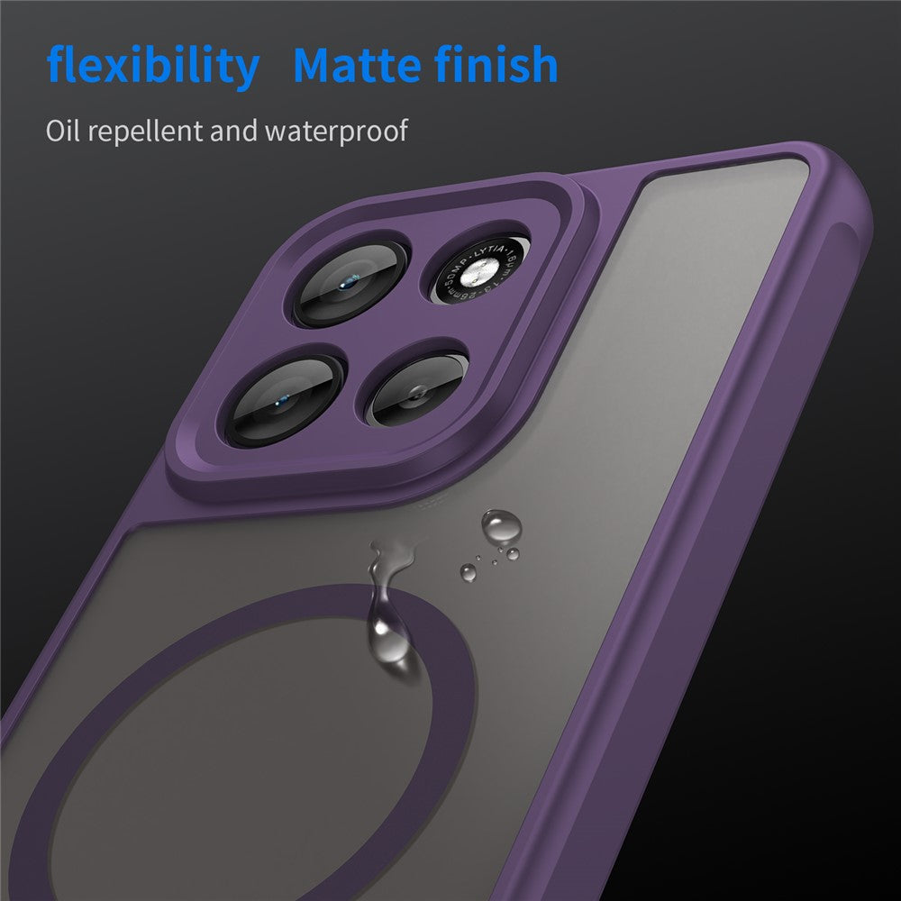 For Motorola Moto G100 Pro 5G Magnetic Case Anti Drop PC + TPU Phone Cover - Purple