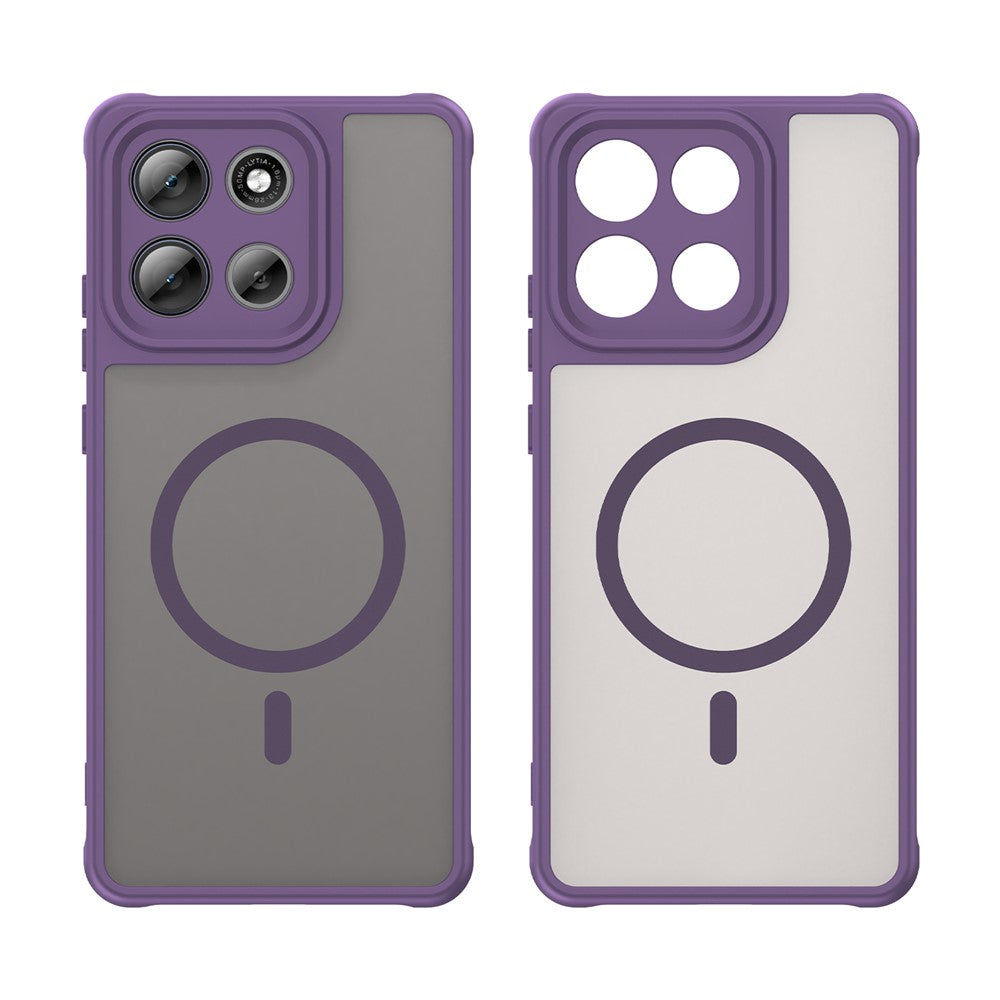 For Motorola Moto G100 Pro 5G Magnetic Case Anti Drop PC + TPU Phone Cover - Purple