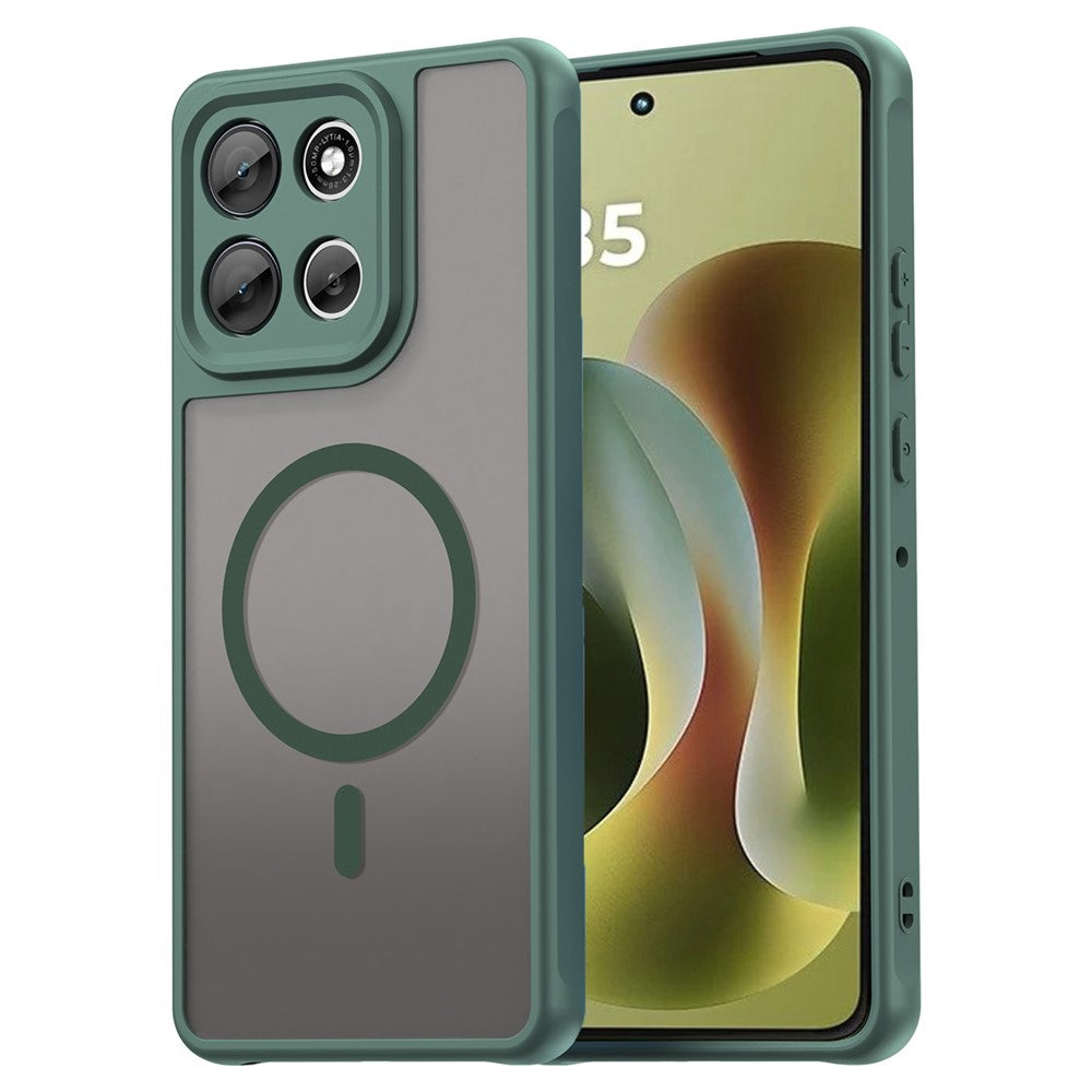 For Motorola Moto G100 Pro 5G Magnetic Case Anti Drop PC + TPU Phone Cover - Green