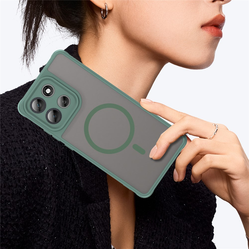 For Motorola Moto G100 Pro 5G Magnetic Case Anti Drop PC + TPU Phone Cover - Green