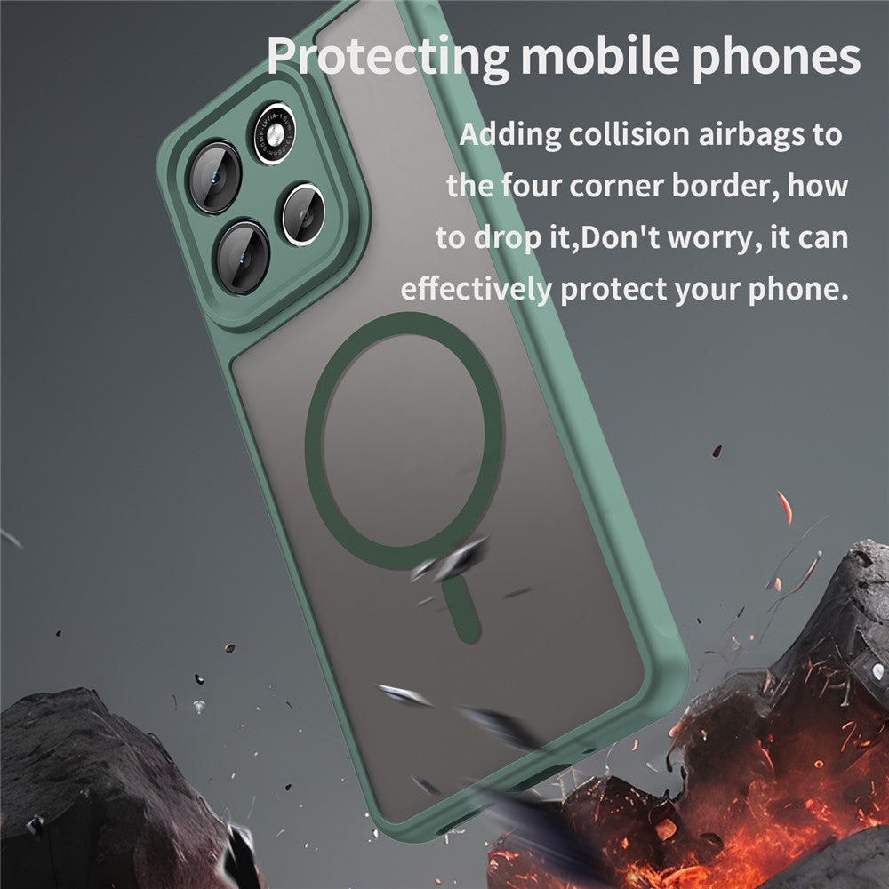 For Motorola Moto G100 Pro 5G Magnetic Case Anti Drop PC + TPU Phone Cover - Green