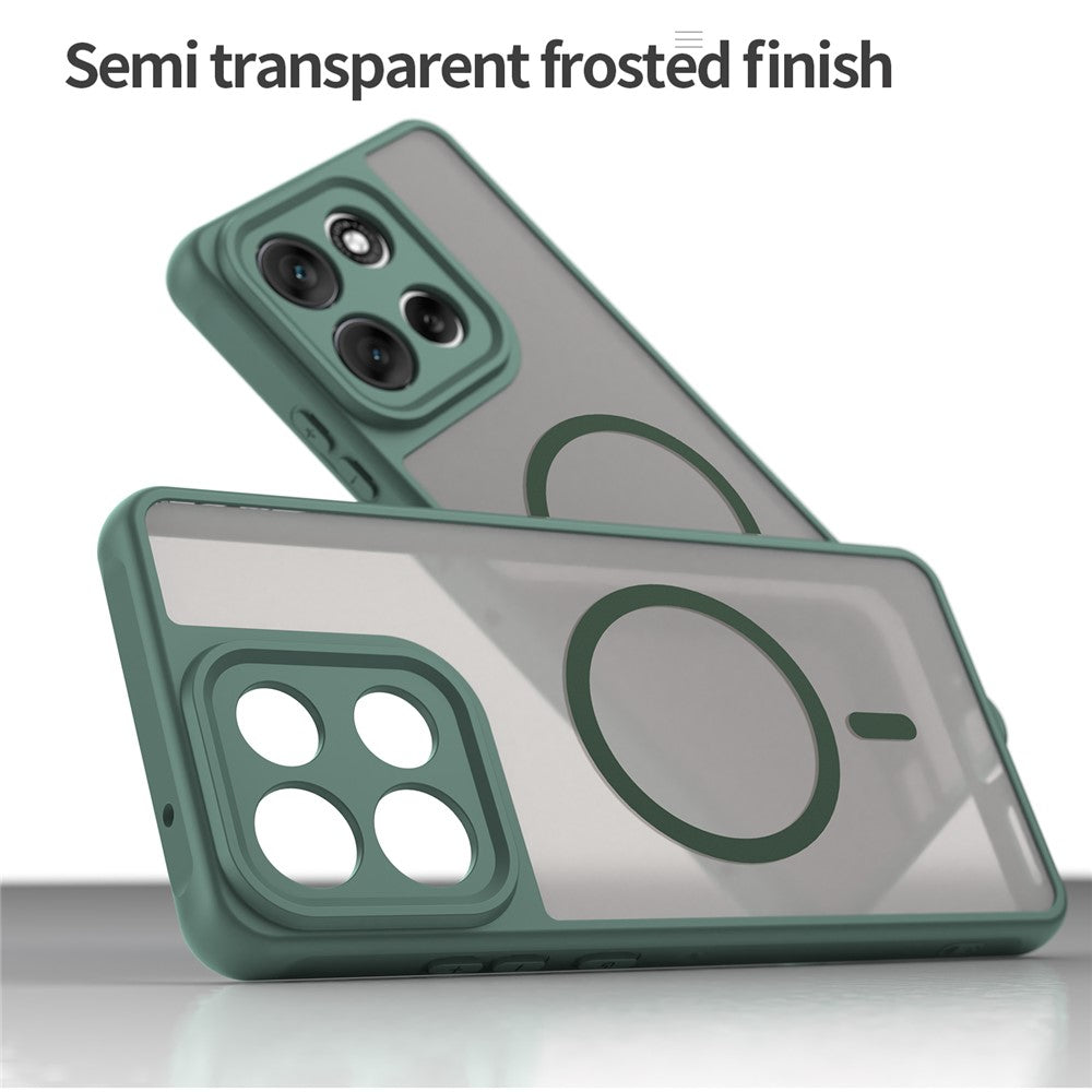 For Motorola Moto G100 Pro 5G Magnetic Case Anti Drop PC + TPU Phone Cover - Green