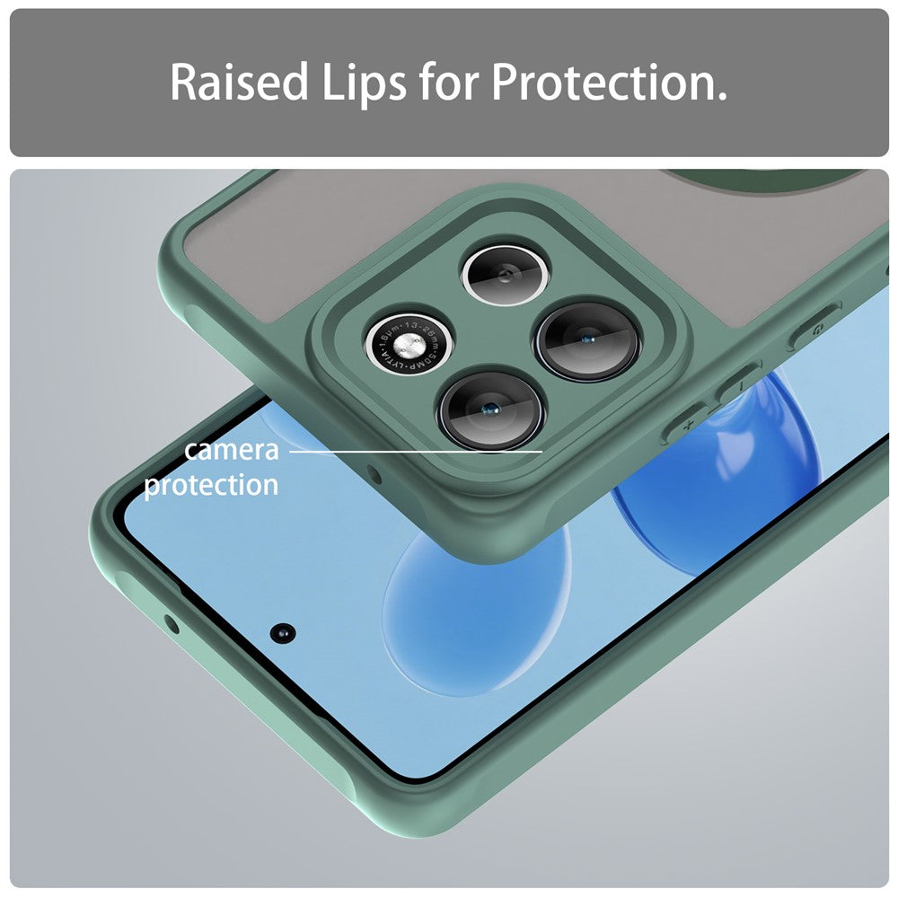 For Motorola Moto G100 Pro 5G Magnetic Case Anti Drop PC + TPU Phone Cover - Green