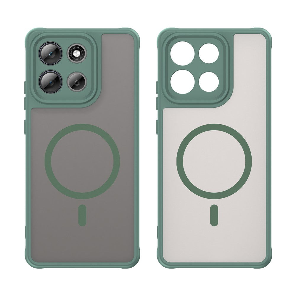 For Motorola Moto G100 Pro 5G Magnetic Case Anti Drop PC + TPU Phone Cover - Green