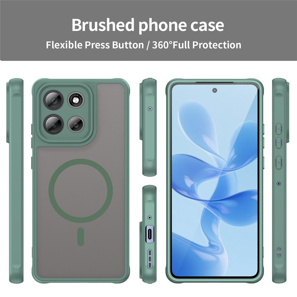 For Motorola Moto G100 Pro 5G Magnetic Case Anti Drop PC + TPU Phone Cover - Green