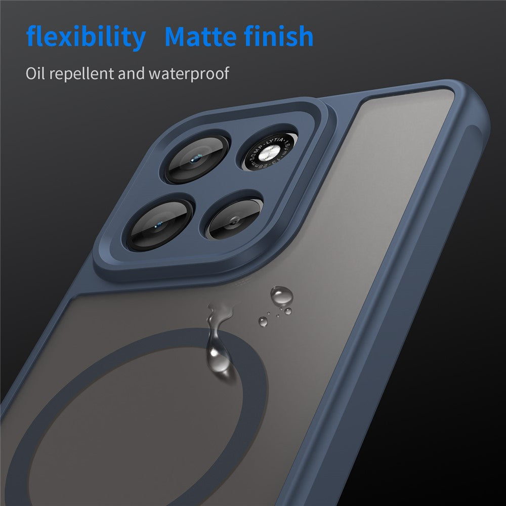 For Motorola Moto G100 Pro 5G Magnetic Case Anti Drop PC + TPU Phone Cover - Blue