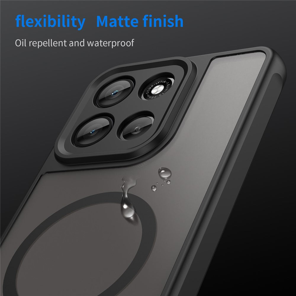 For Motorola Moto G100 Pro 5G Magnetic Case Anti Drop PC + TPU Phone Cover - Black
