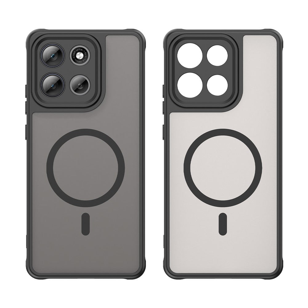 For Motorola Moto G100 Pro 5G Magnetic Case Anti Drop PC + TPU Phone Cover - Black