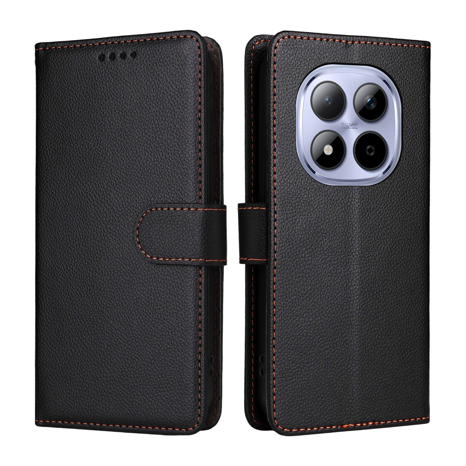 For Xiaomi Redmi Note 15 Pro 5G (Global) Case RFID Blocking 3 Card Slots PU Leather Phone Cover with Wrist Strap - Black