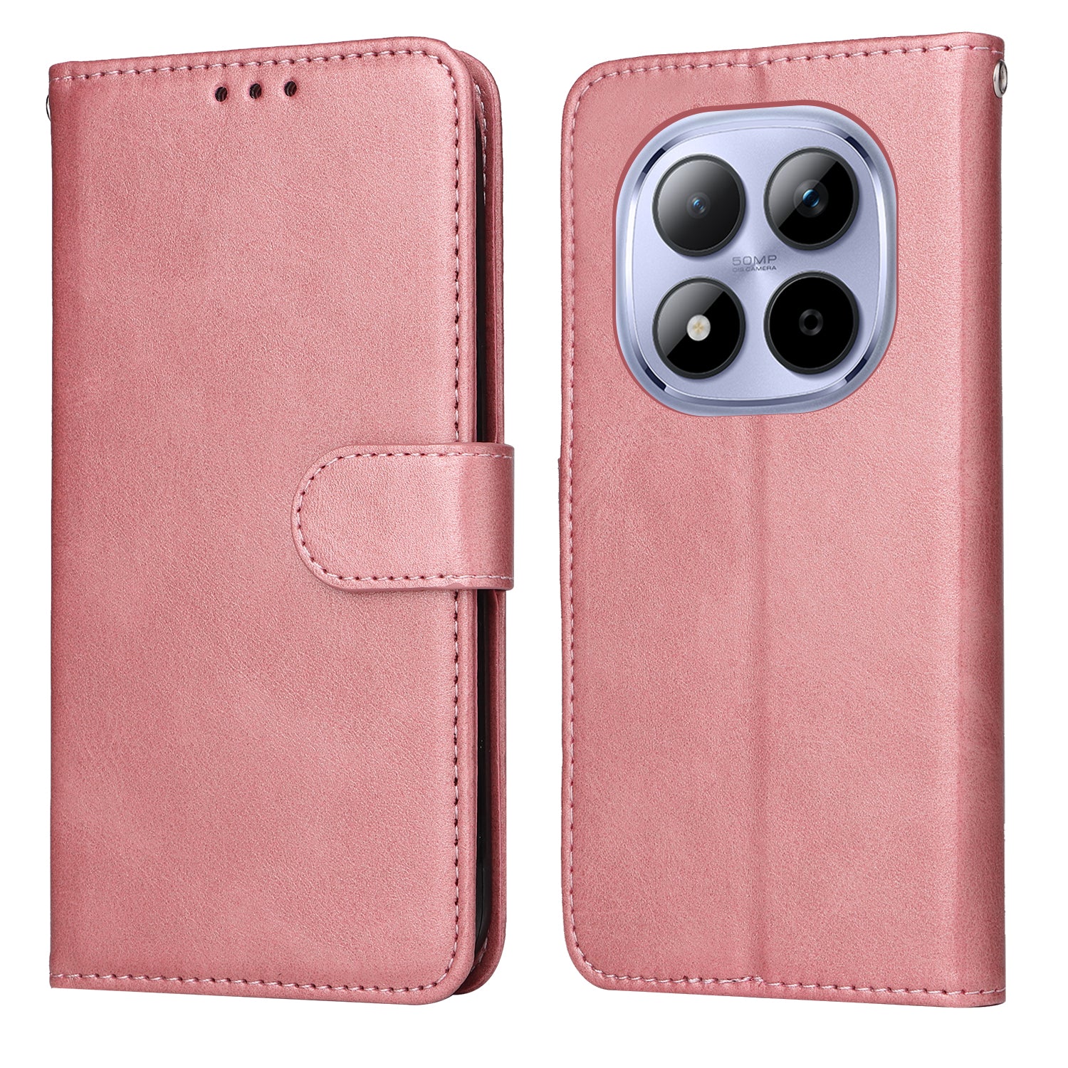 For Xiaomi Redmi Note 15 Pro 5G (Global) Case Wallet PU Leather Folio Flip Phone Cover - Pink