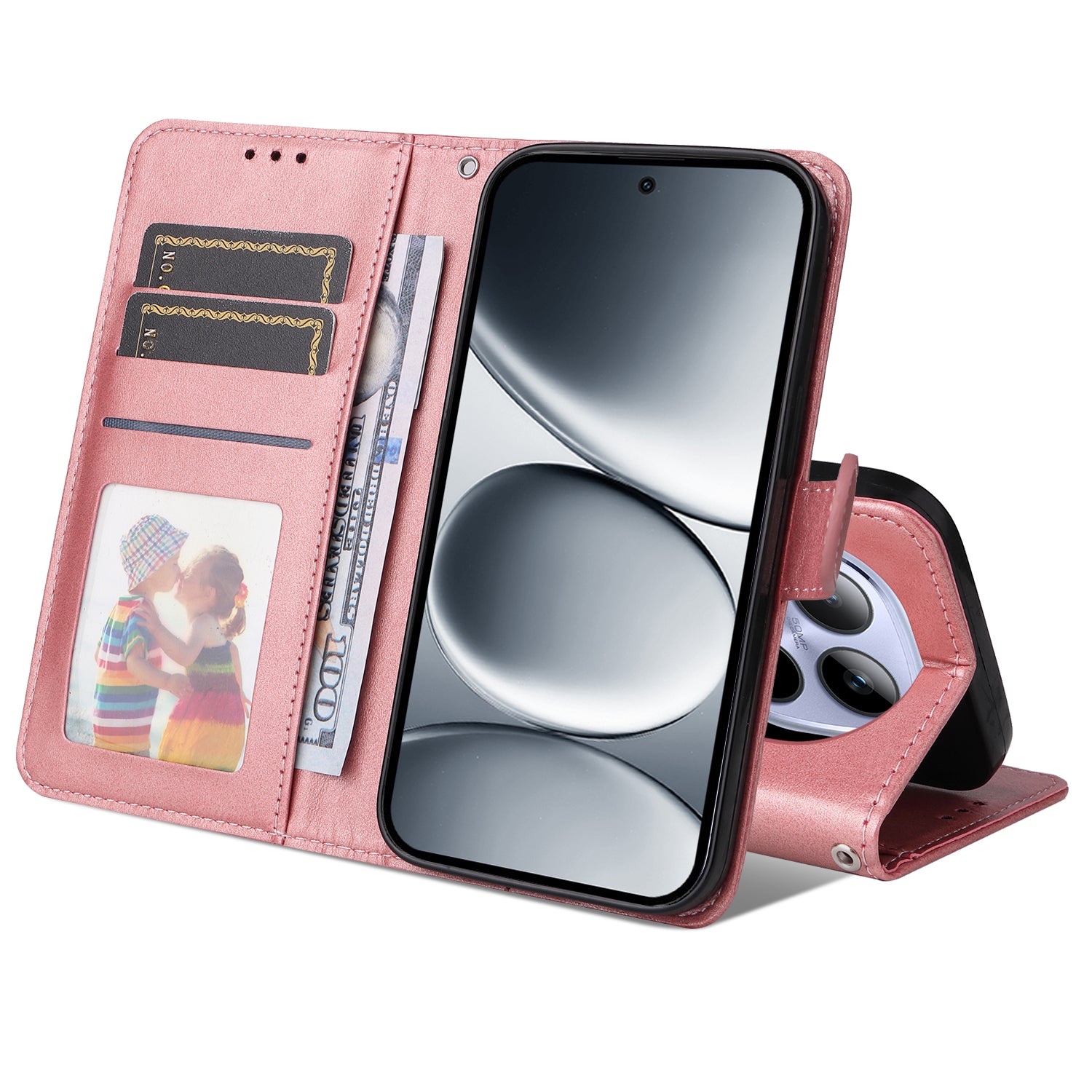 For Xiaomi Redmi Note 15 Pro 5G (Global) Case Wallet PU Leather Folio Flip Phone Cover - Pink