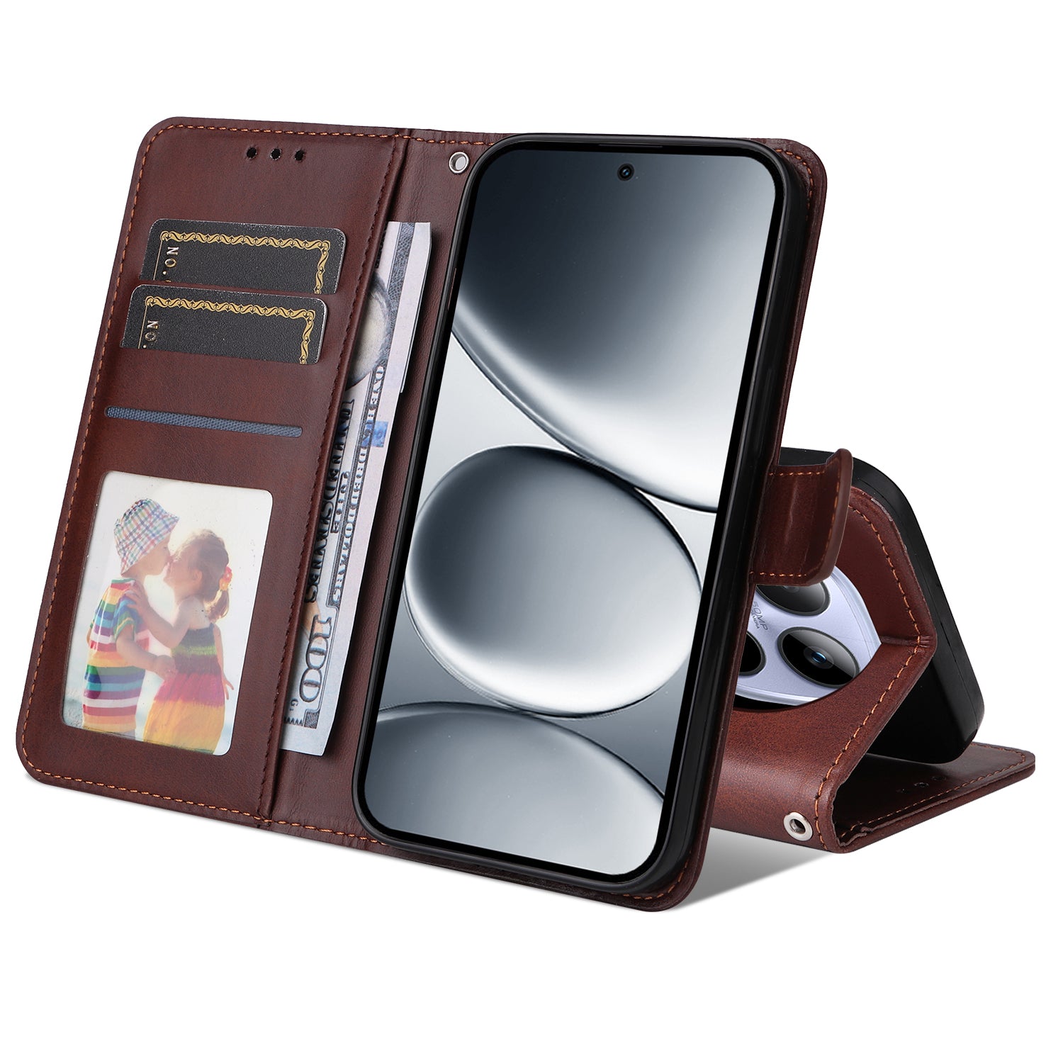 For Xiaomi Redmi Note 15 Pro 5G (Global) Case Wallet PU Leather Folio Flip Phone Cover - Brown