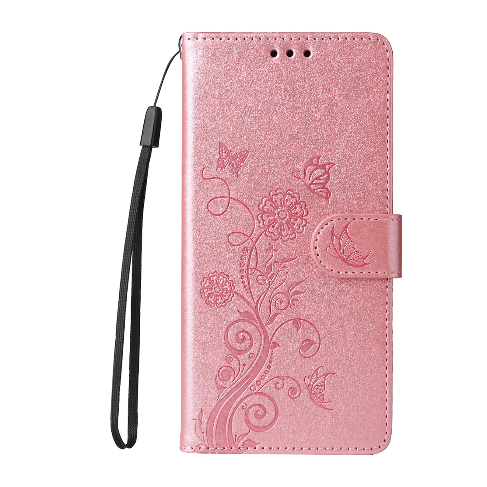 For Xiaomi Redmi Note 15 Pro 5G (Global) Leather Case Butterfly Floral Imprint Wallet Stand Cover - Pink
