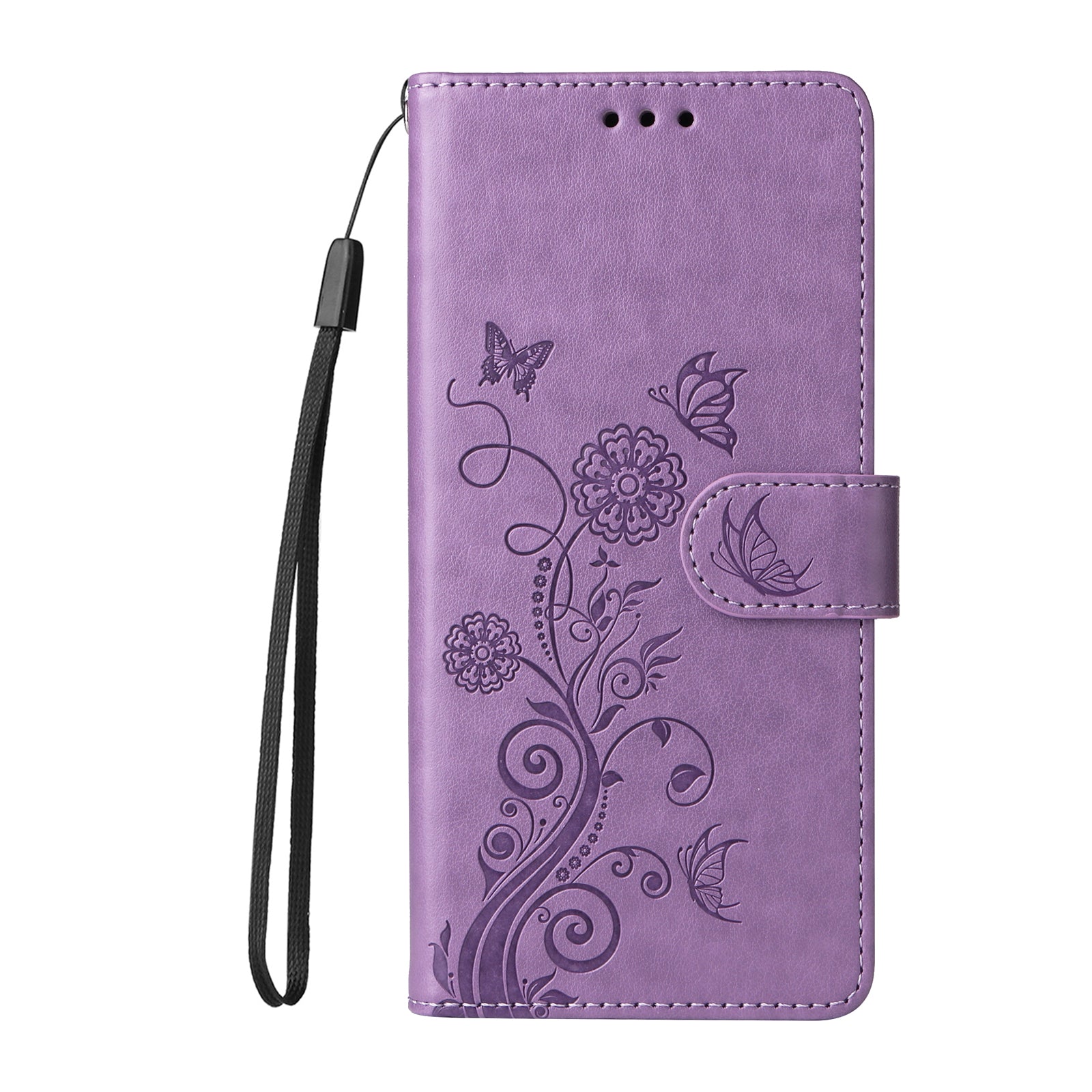 For Xiaomi Redmi Note 15 Pro 5G (Global) Leather Case Butterfly Floral Imprint Wallet Stand Cover - Purple