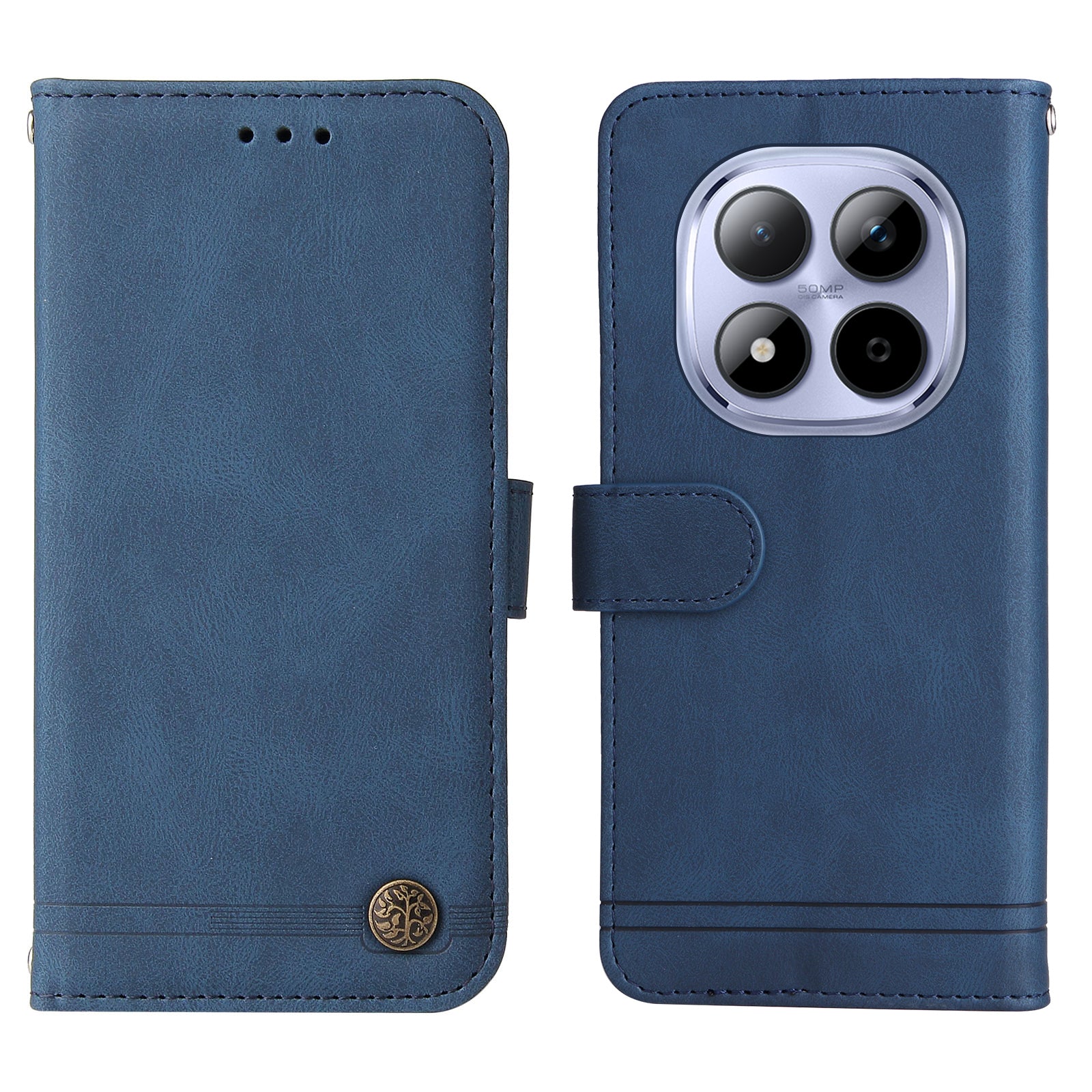For Xiaomi Redmi Note 15 Pro 5G (Global) Leather Wallet Cases Skin Touch Phone Cover Stand with Strap - Blue