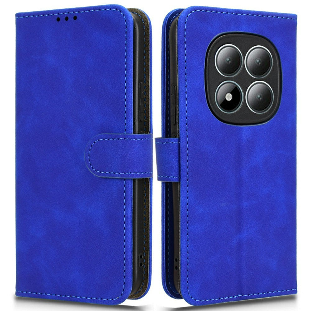 For Xiaomi Poco M8 Pro 5G / Redmi Note 15 Pro+ 5G (Global) Leather Case Skin Feel Anti Drop Wallet Flip Phone Cover - Blue