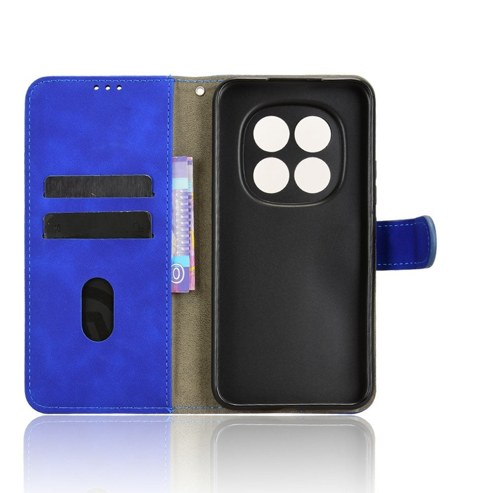 For Xiaomi Poco M8 Pro 5G / Redmi Note 15 Pro+ 5G (Global) Leather Case Skin Feel Anti Drop Wallet Flip Phone Cover - Blue