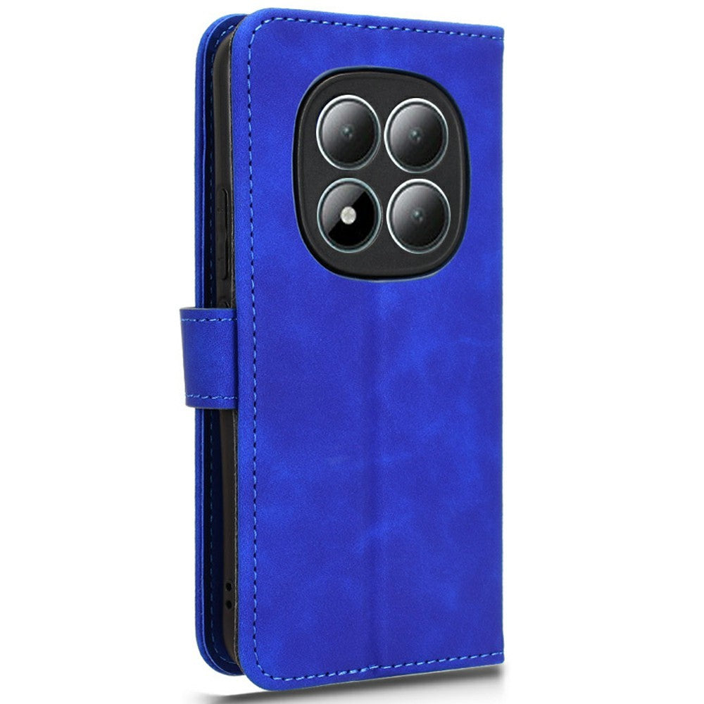 For Xiaomi Poco M8 Pro 5G / Redmi Note 15 Pro+ 5G (Global) Leather Case Skin Feel Anti Drop Wallet Flip Phone Cover - Blue
