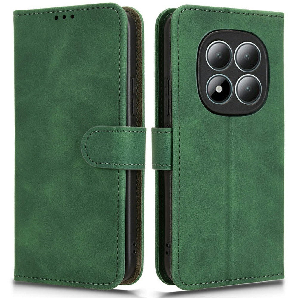 For Xiaomi Poco M8 Pro 5G / Redmi Note 15 Pro+ 5G (Global) Leather Case Skin Feel Anti Drop Wallet Flip Phone Cover - Green