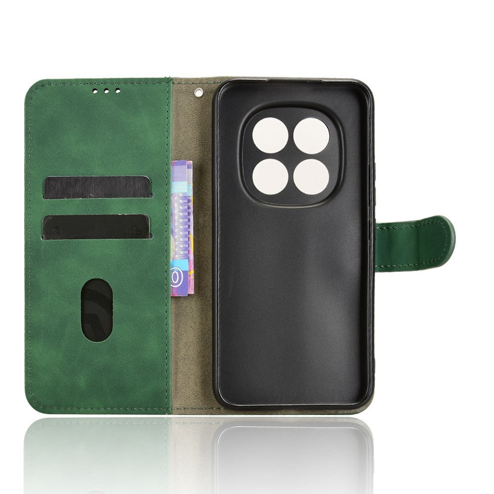 For Xiaomi Poco M8 Pro 5G / Redmi Note 15 Pro+ 5G (Global) Leather Case Skin Feel Anti Drop Wallet Flip Phone Cover - Green
