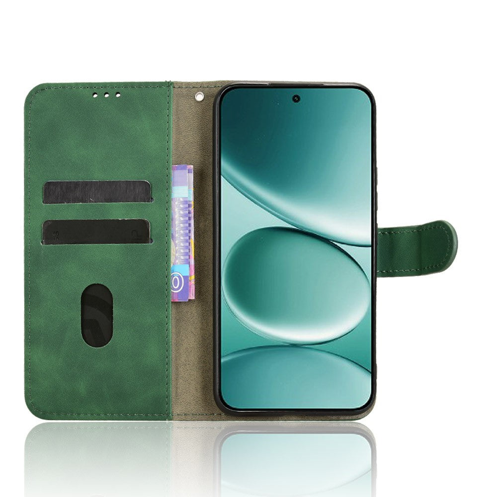 For Xiaomi Poco M8 Pro 5G / Redmi Note 15 Pro+ 5G (Global) Leather Case Skin Feel Anti Drop Wallet Flip Phone Cover - Green