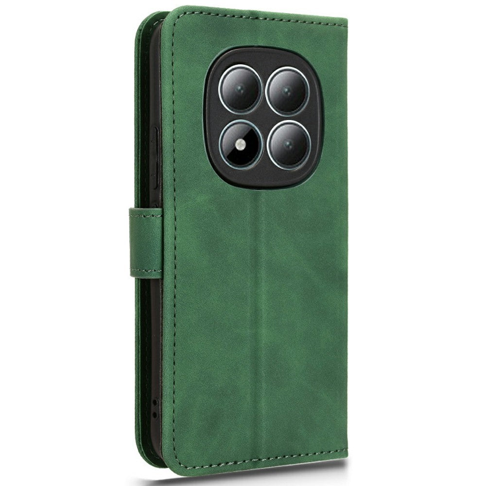 For Xiaomi Poco M8 Pro 5G / Redmi Note 15 Pro+ 5G (Global) Leather Case Skin Feel Anti Drop Wallet Flip Phone Cover - Green
