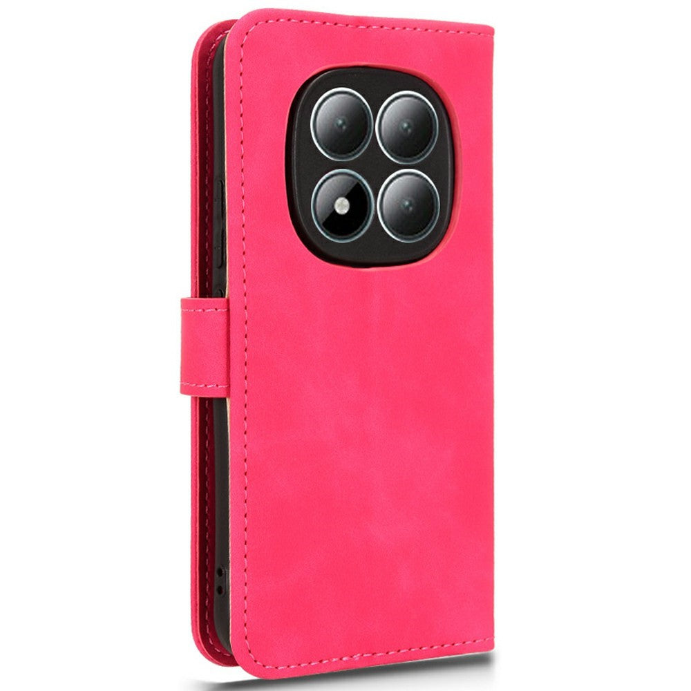 For Xiaomi Poco M8 Pro 5G / Redmi Note 15 Pro+ 5G (Global) Leather Case Skin Feel Anti Drop Wallet Flip Phone Cover - Rose