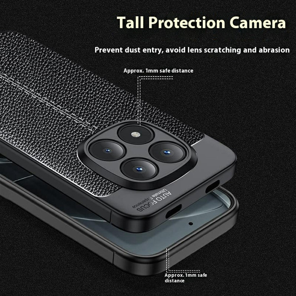 For Xiaomi Redmi Note 15 Pro 5G (Global) Case Litchi Texture TPU Flexible Phone Cover, Black