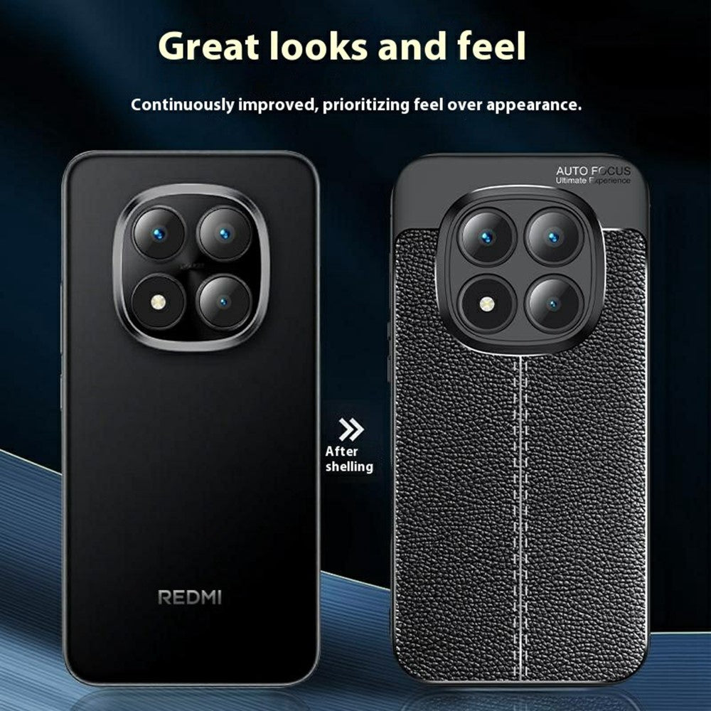 For Xiaomi Redmi Note 15 Pro 5G (Global) Case Litchi Texture TPU Flexible Phone Cover, Black