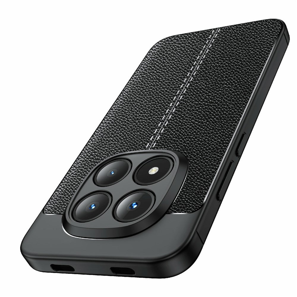 For Xiaomi Poco M8 Pro 5G / Redmi Note 15 Pro+ 5G (Global) Case Litchi Texture TPU Flexible Phone Cover, Black