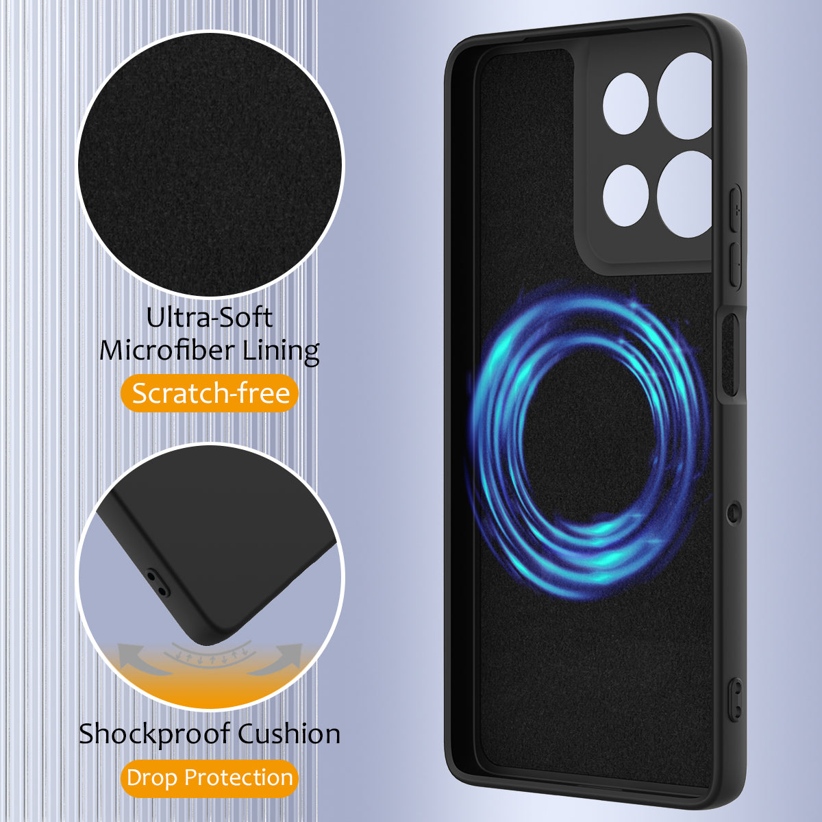 For Motorola Moto G100 Pro 5G Magnetic Case Anti-Drop Liquid Silicone Phone Cover - Black