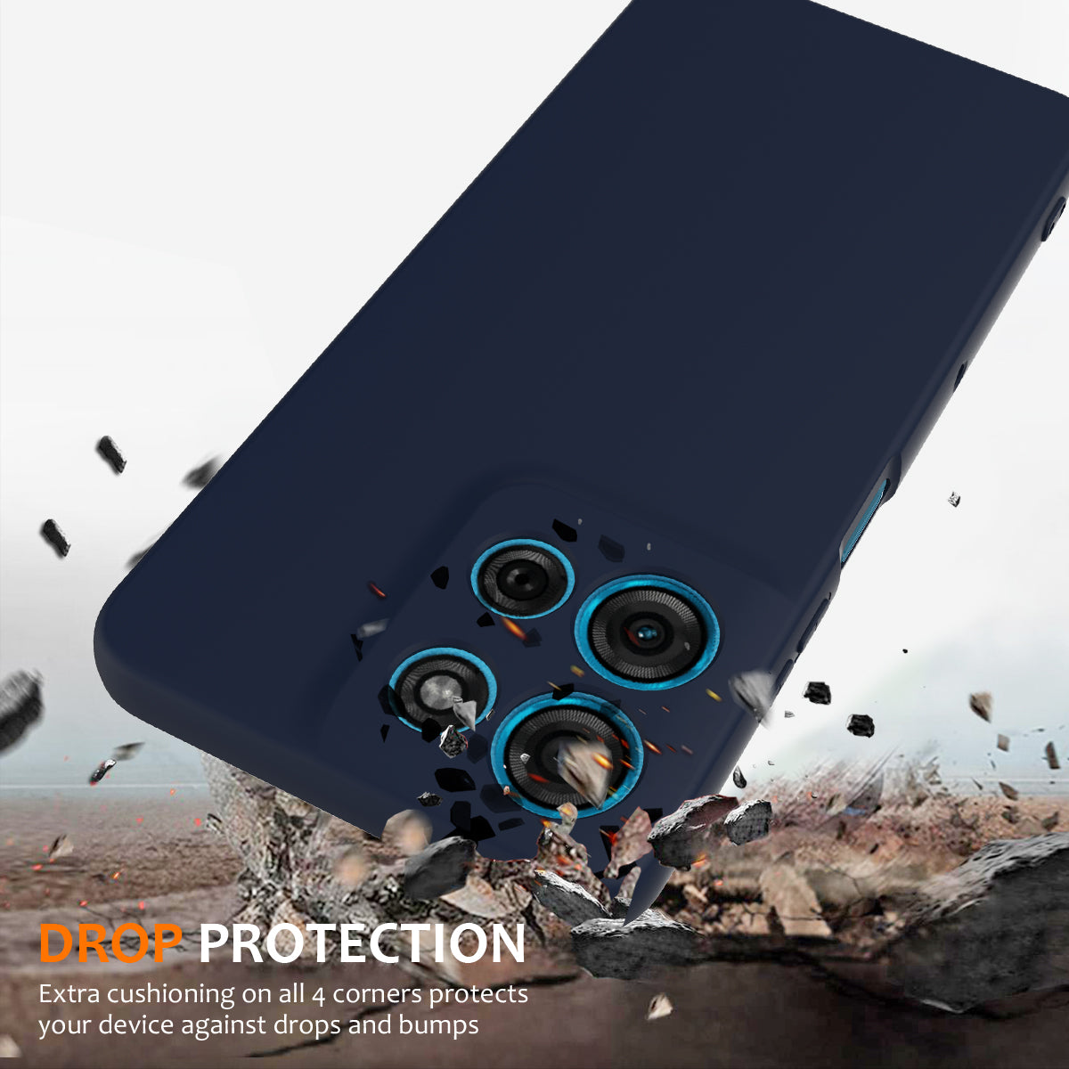 For Motorola Moto G100 Pro 5G Magnetic Case Anti-Drop Liquid Silicone Phone Cover - Dark Blue