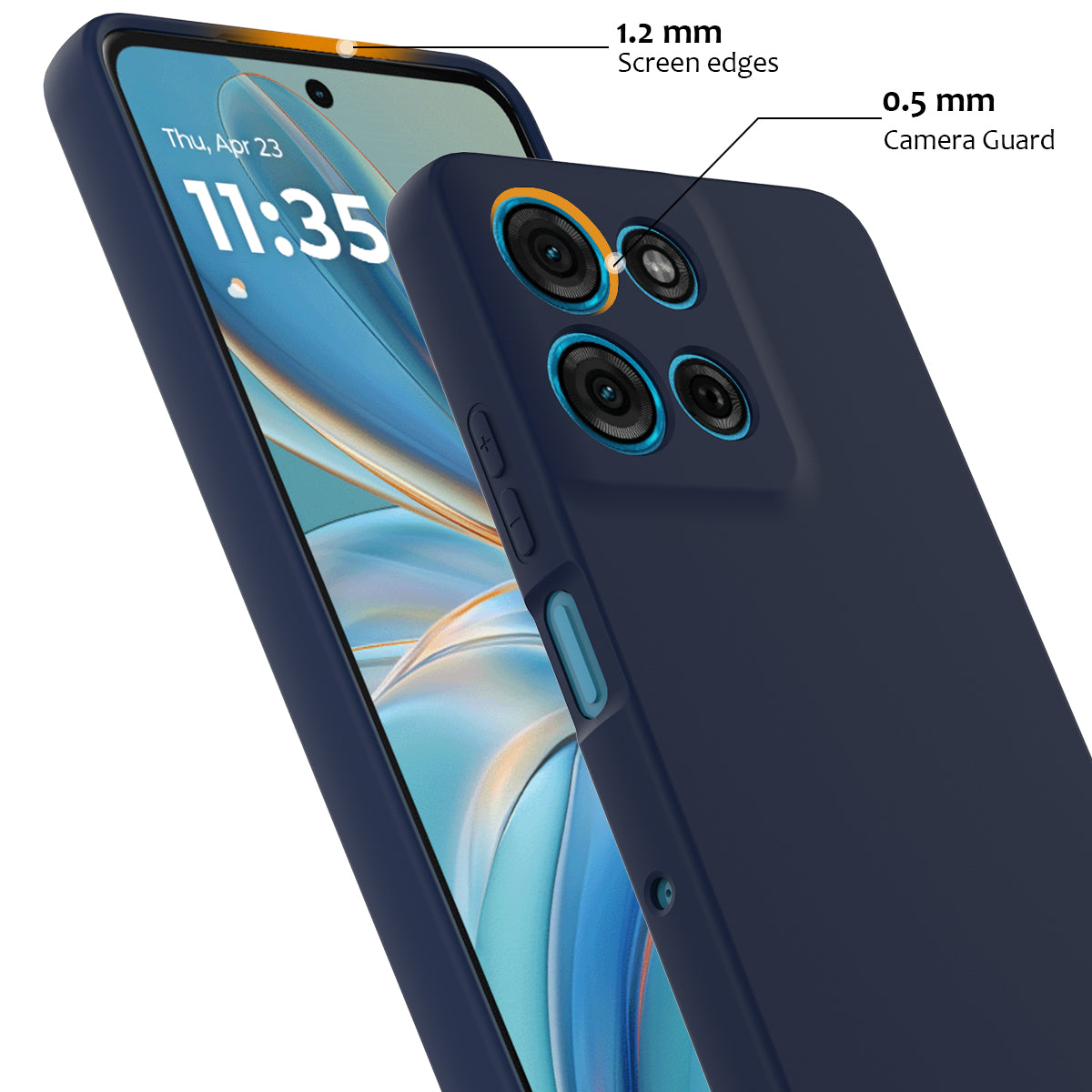 For Motorola Moto G100 Pro 5G Magnetic Case Anti-Drop Liquid Silicone Phone Cover - Dark Blue
