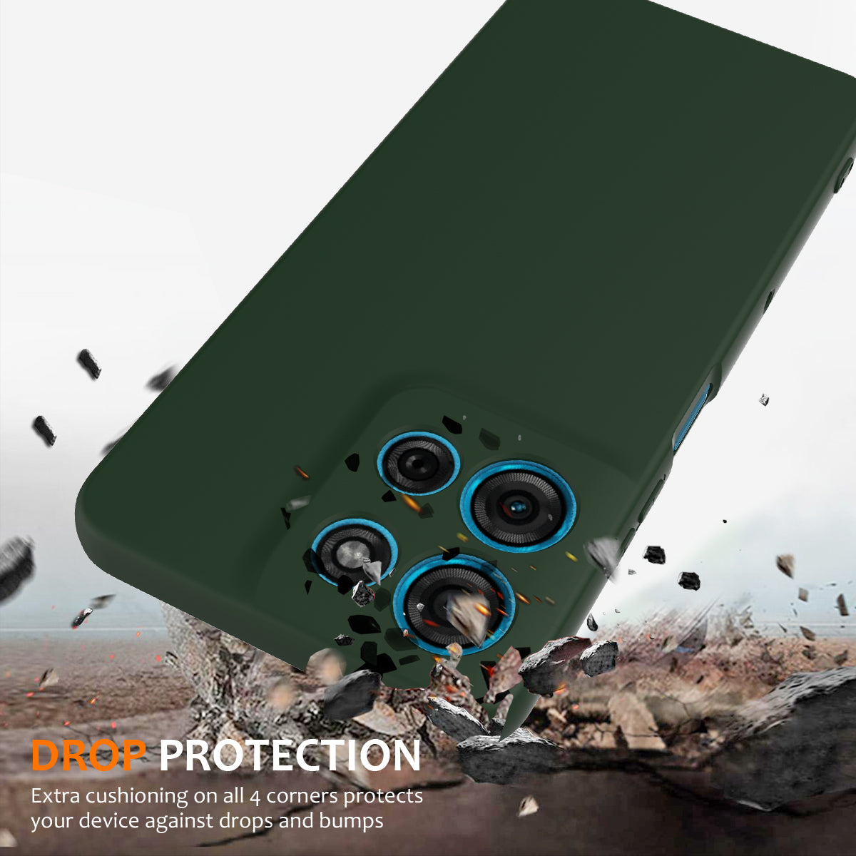 For Motorola Moto G100 Pro 5G Magnetic Case Anti-Drop Liquid Silicone Phone Cover - Dark Green