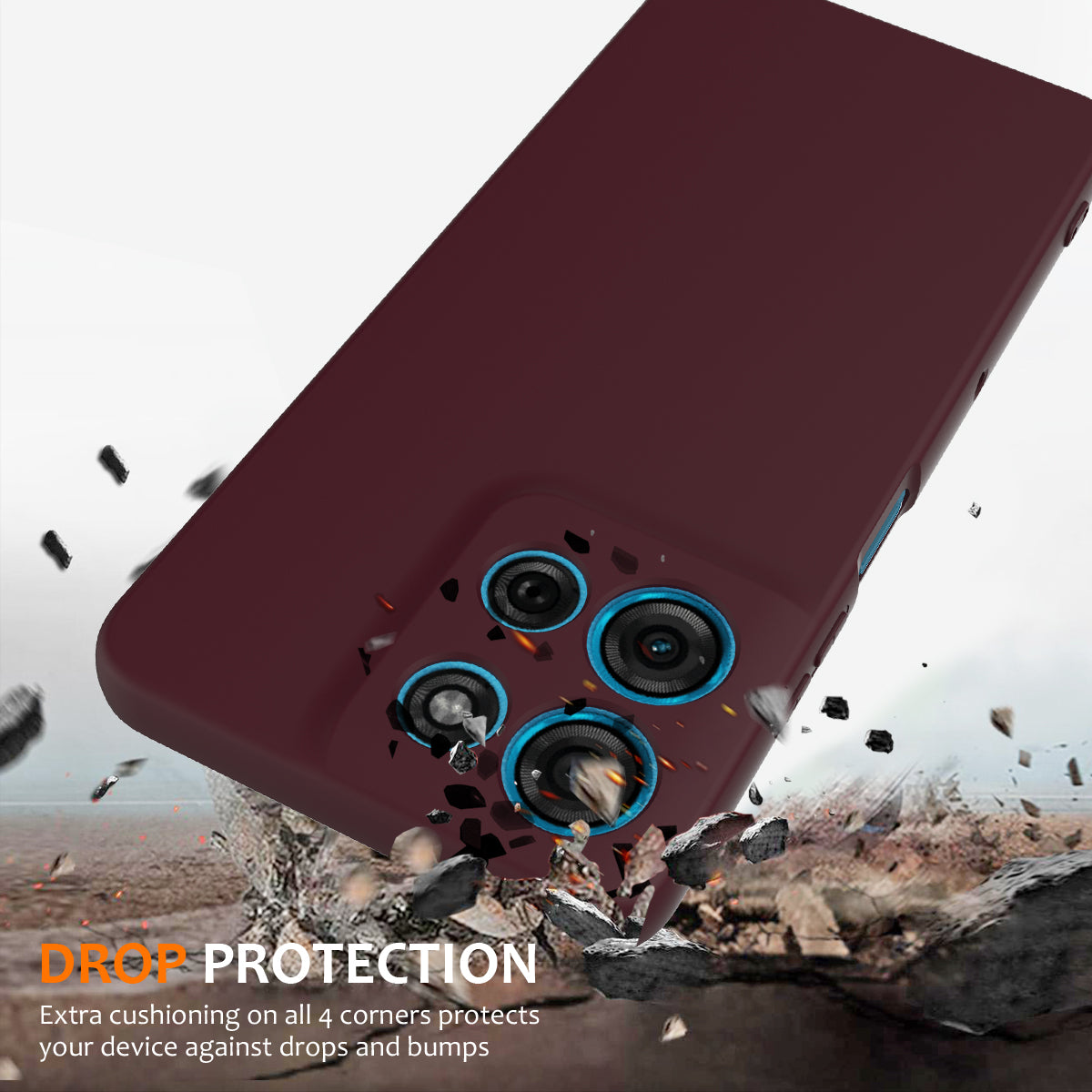 For Motorola Moto G100 Pro 5G Magnetic Case Anti-Drop Liquid Silicone Phone Cover - Wine Red