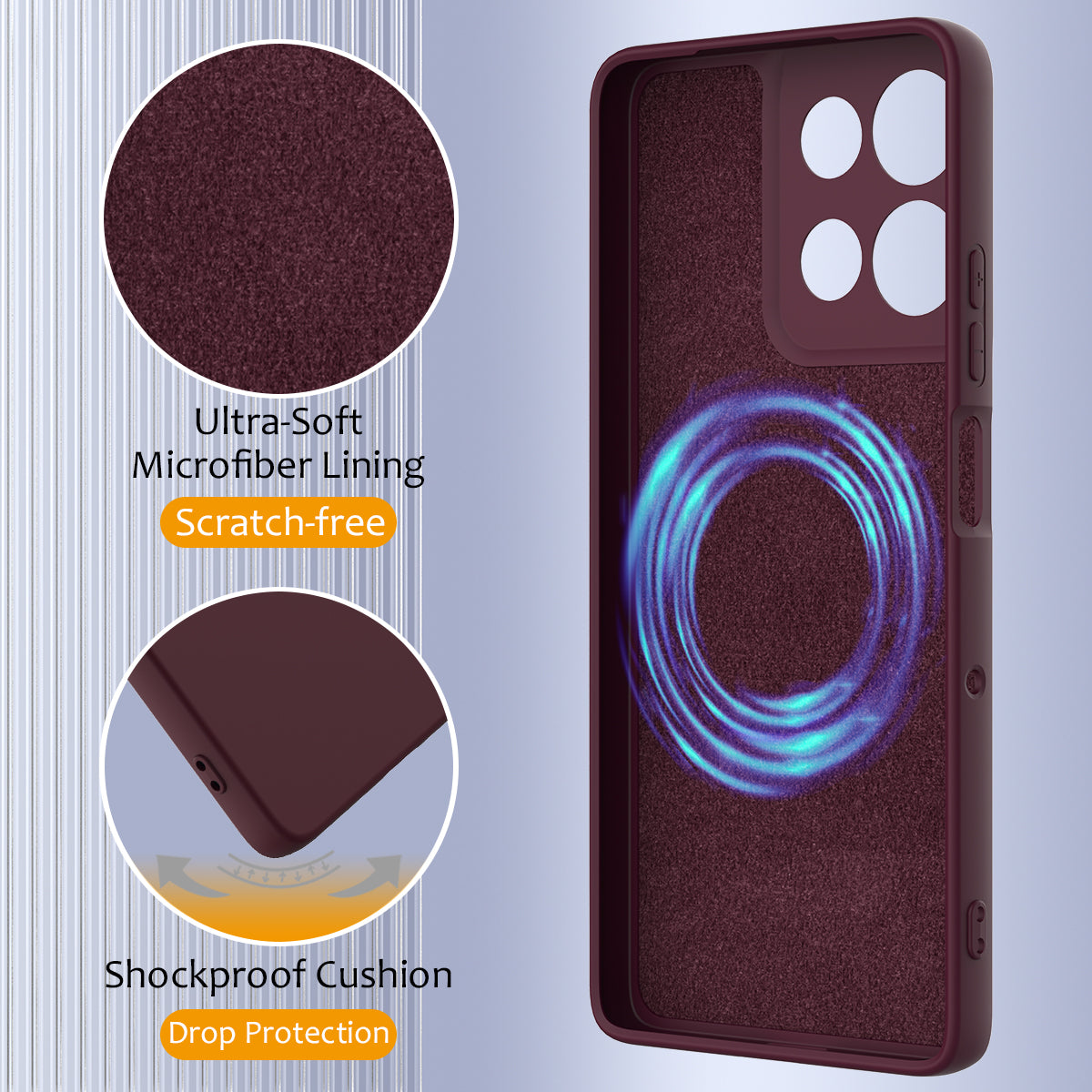 For Motorola Moto G100 Pro 5G Magnetic Case Anti-Drop Liquid Silicone Phone Cover - Wine Red