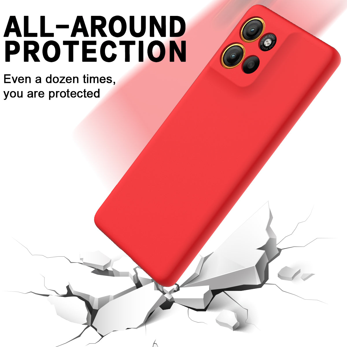 For Motorola Moto G100 Pro 5G Liquid Silicone Case Phone Back Cover with Hand Strap - Red